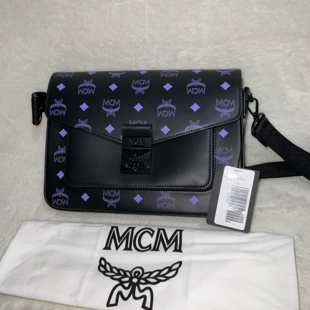 MCM Unisex Color Splash Logo Small Crossbody